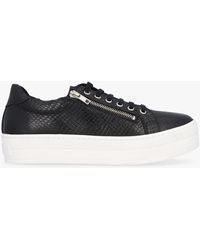 Daniel - Tippie Black Leather Reptile Double Zip Trainers - Lyst