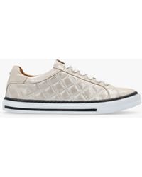 Moda In Pelle - Arzon Diamond Quilted Stone Metallic Leather Trainers - Lyst