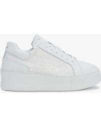 Daniel - Siblace White Leather Flatform Trainers - Lyst