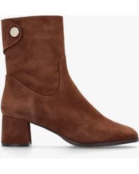 Daniel - Payton Tan Suede Block Heel Ankle Boots - Lyst