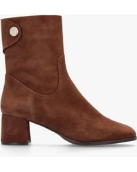 Daniel - Payton Tan Suede Block Heel Ankle Boots - Lyst