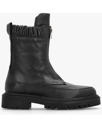 Daniel - Bailey Black Leather Front Zip Ankle Boots - Lyst