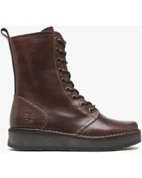 Fly London - Rami Wine Leather Lace Up Ankle Boots - Lyst