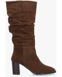 Alpe - Alysee Rouched Block Heel Calf Boots - Lyst