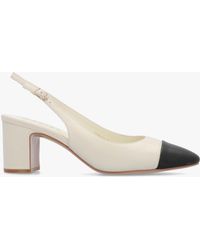 Daniel - Sulia Cream Leather Toe Cap Sling Back Heeled Court Shoes - Lyst