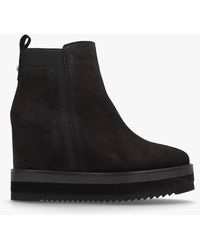 Alpe - Azure Black Suede Wedge Chelsea Boots - Lyst