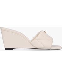 COACH - Emma Quilted Chalk Leather Wedge Mules - Lyst