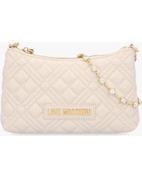 Love Moschino - Pearl Quilt Avorio Shoulder Bag - Lyst