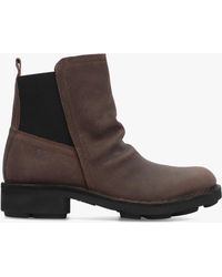 Fly London - Noux Taupe Antique Suede Leather Chelsea Boots - Lyst