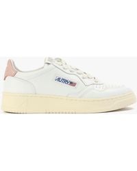 Autry - Medalist Low White & Pink Leather Trainers - Lyst