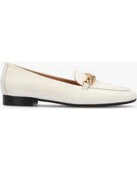 DONNA LEI - Galia Beige Pebbled Leather Loafers - Lyst