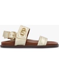 Alpe - Avadi Leather Two Bar Flat Sandals - Lyst