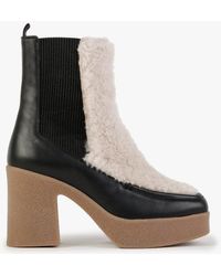 Castañer - Emmet Black Leather Fleece Crepe Sole Ankle Boots - Lyst