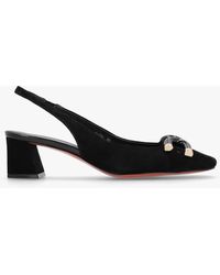 Daniel - Sacha Black Suede Block Heel Sling Backs - Lyst