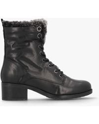 Moda In Pelle - Alpinne Black Leather Tall Ankle Boots - Lyst