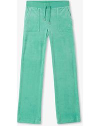 Juicy Couture - Del Ray Marine Green Velour Track Pants - Lyst