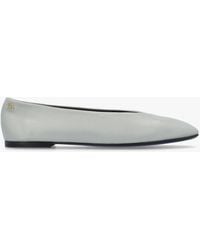 Emporio Armani - Leather Square Toe Ballet Pumps - Lyst