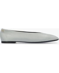 Emporio Armani - Leather Square Toe Ballet Pumps - Lyst