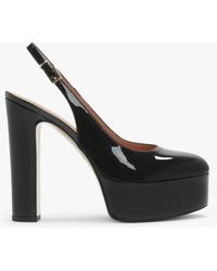 Daniel - Nosling Black Patent Leather Platform Heeled Sandals - Lyst