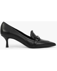 Daniel - Nobuck Black Leather Kitten Heel Court Shoes - Lyst