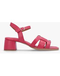 Moda In Pelle - Mariie Raspberry Leather Heeled Sandals - Lyst
