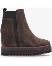 Alpe - Azure Brown Suede Wedge Chelsea Boots - Lyst
