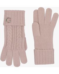 Guess - Knitted G Logo Gloves - Lyst