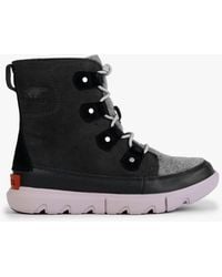 Sorel - Explorer Ii Joan Felt Jet Vapor Suede Ankle Boots - Lyst