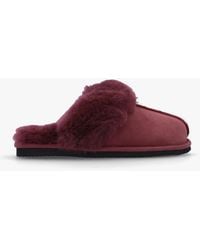 Daniel - Shut Burgundy Sheepskin Twinface Slippers - Lyst