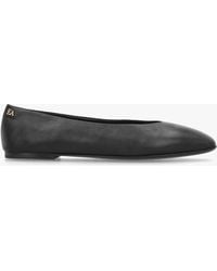 Emporio Armani - Leather Square Toe Ballet Pumps Leather - Lyst