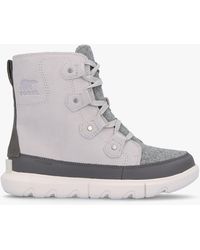 Sorel - Explorer Next Joan Moonstone Sea Salt Suede Ankle Boots - Lyst