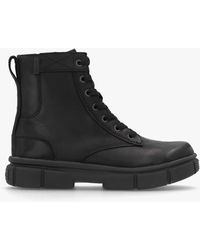 Sorel - Women's Explorer Strttm Black Black Leather Lace Up Boots - Lyst