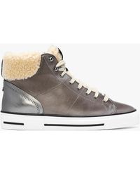 Moda In Pelle - Anniia Pewter Leather High Top Trainers - Lyst