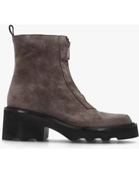 Alpe - Azzie Front Zip Block Heel Ankle Boots - Lyst