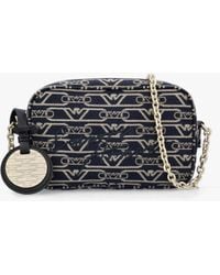 Emporio Armani - Canvas Jacquard Denim Camera Bag - Lyst