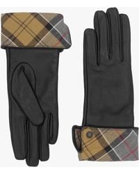Barbour - Lady Jane Dress Tartan Leather Gloves - Lyst