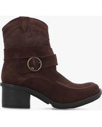 Fly London - Celk Expresso Suede Block Heel Ankle Boots - Lyst