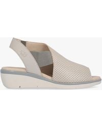 Fly London - Nisi Perforated Leather Low Wedge Sandals - Lyst