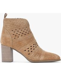 Alpe - Austie Perforated Block Heel Ankle Boots - Lyst