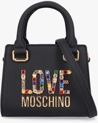 Love Moschino - Mini Rhinestone Nero Cross-body Bag - Lyst