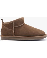Australia Luxe - Cosy Ultra Short Taupe Double Face Sheepskin Ankle Boots - Lyst