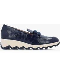 Wonders - Simon Patent Leather Low Wedge Loafers - Lyst