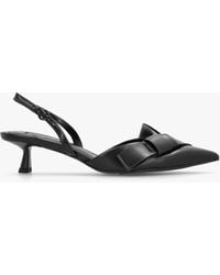 Daniel - Urbie Black Leather Kitten Heel Sling Backs - Lyst