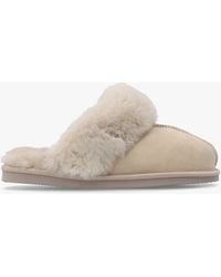 Daniel - Shut Taupe Sheepskin Twinface Slippers - Lyst