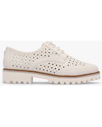 Moda In Pelle - Eloni Off White Leather Lace Up Brogues - Lyst
