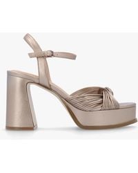 Ash - Muse Champagne Platform Block Heel Sandals - Lyst