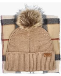 Barbour - Dover Hessian Tartan Beanie & Hailes Scarf Gift Set - Lyst