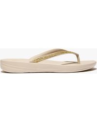 Fitflop - Iqushion Sparkle Stone Beige Flip Flops - Lyst