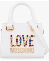 Love Moschino - Mini Rhinestone Bianco Cross-body Bag - Lyst