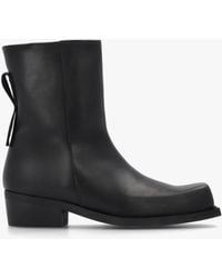 Daniel - Square Toe Stacked Heel Ankle Boots - Lyst
